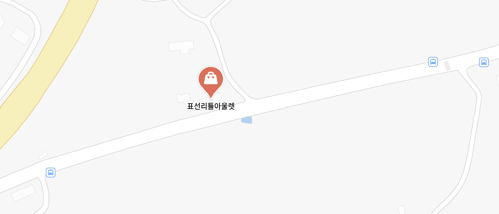 Map showing nearby bus stops around the building