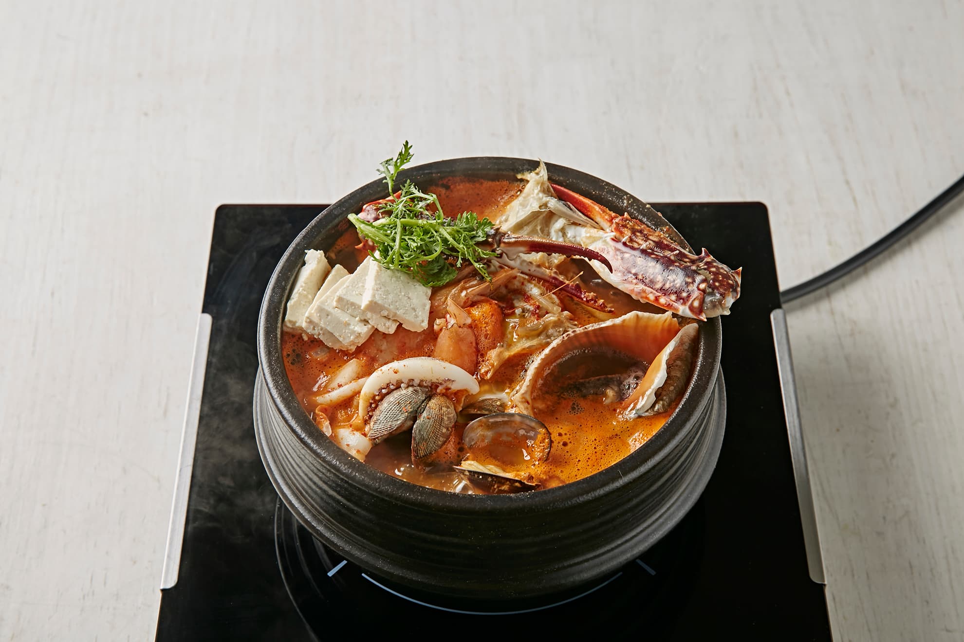 قدر المأكولات البحرية الساخن