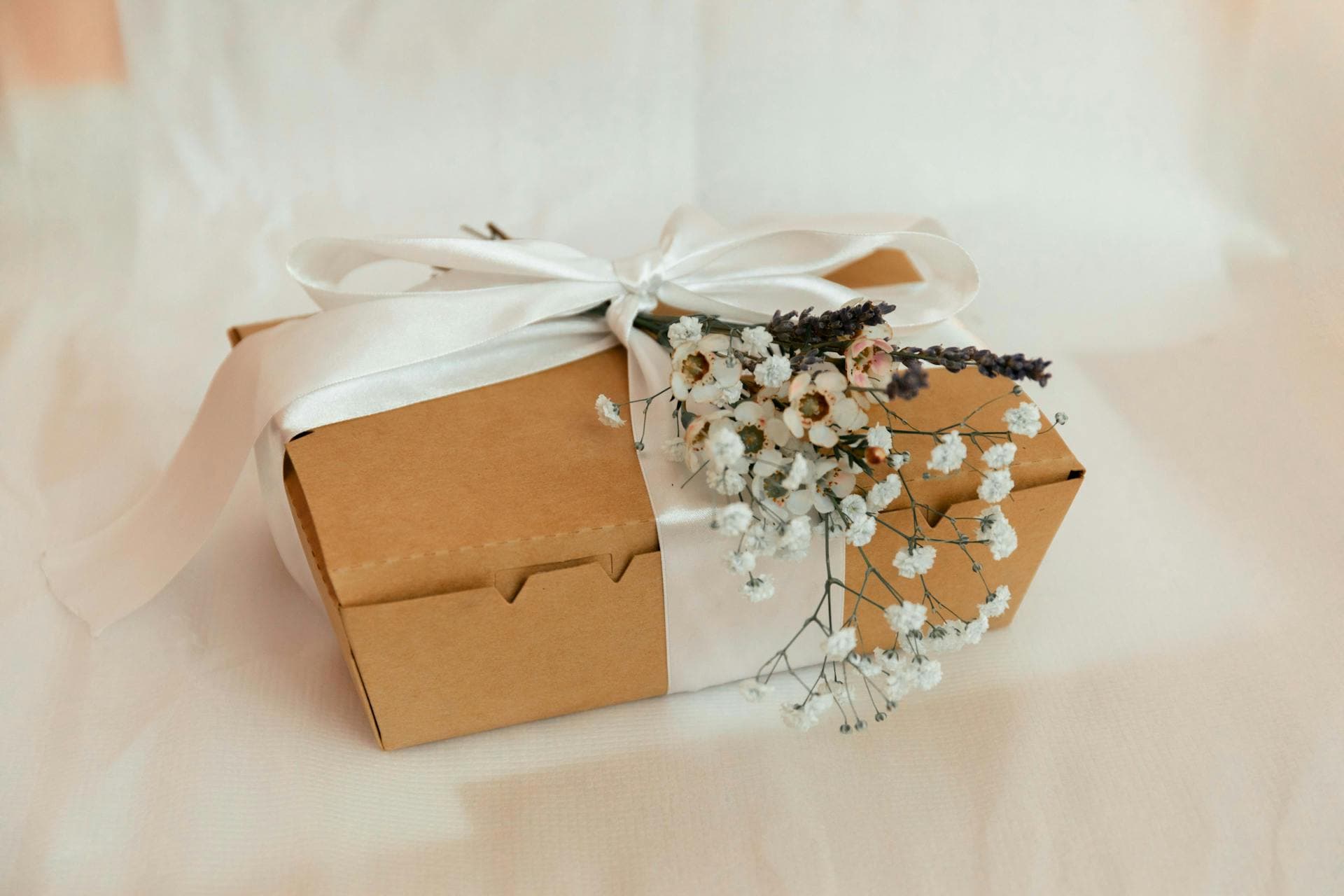 Curated welcome gift box with flowers