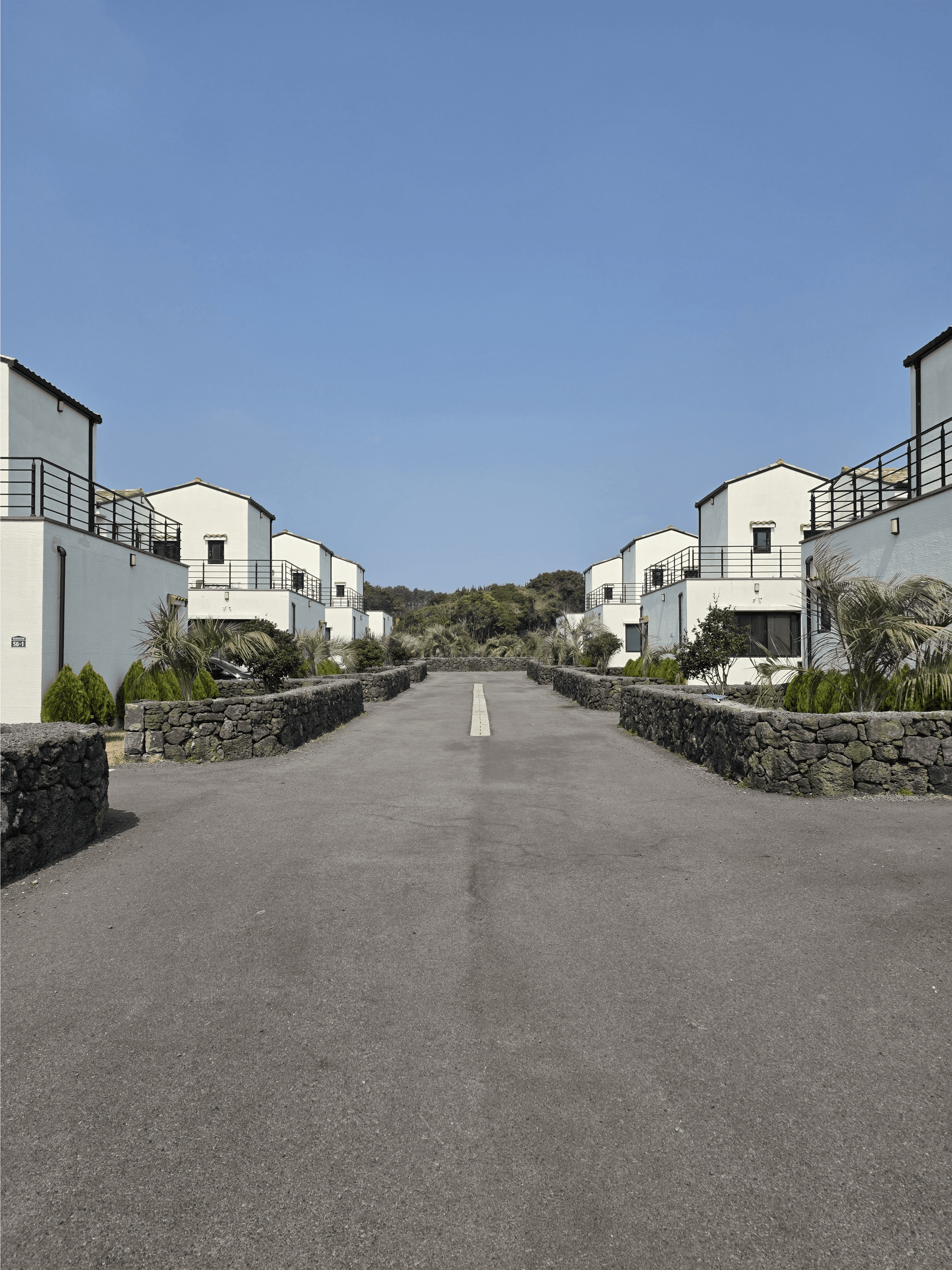 Villa townhouse community — symmetrical street view