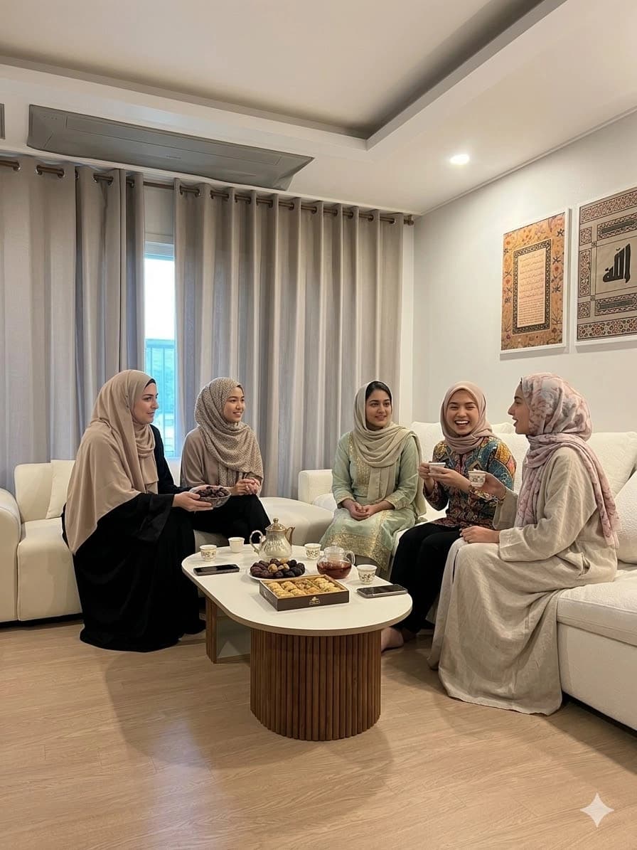 Sisters gathering in the retreat villa