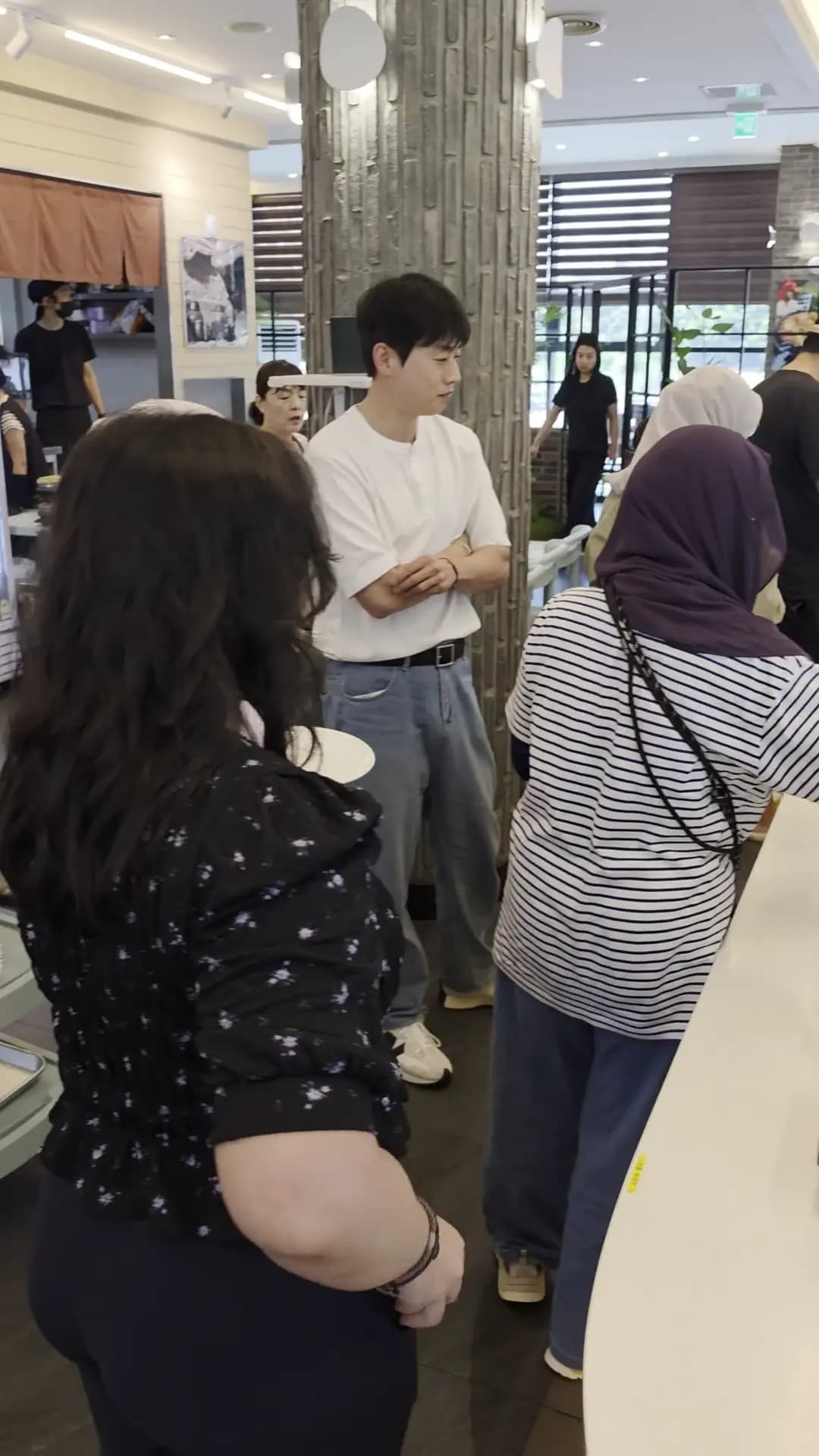 Ordering drinks at a Jeju café counter